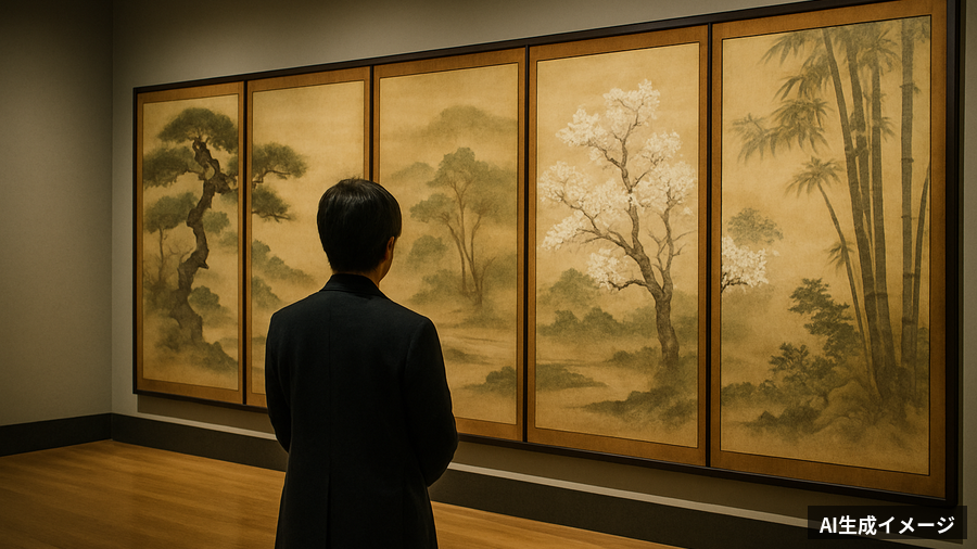 150年ぶりの再会 大英博物館と青森・中泊町の狩野派ふすま絵が東京都美術館でのイメージ
